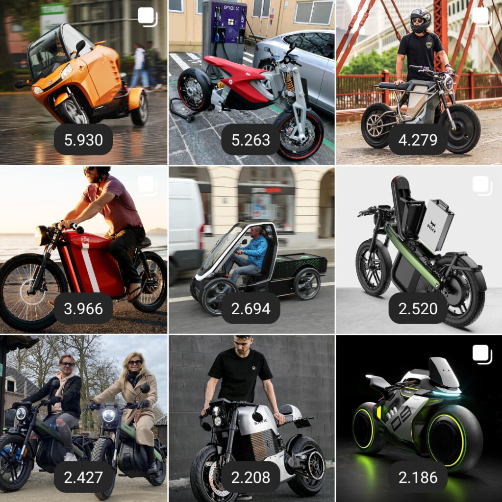 THE PACK Instagram TOP 9 2021 - Electric Motorcycle News