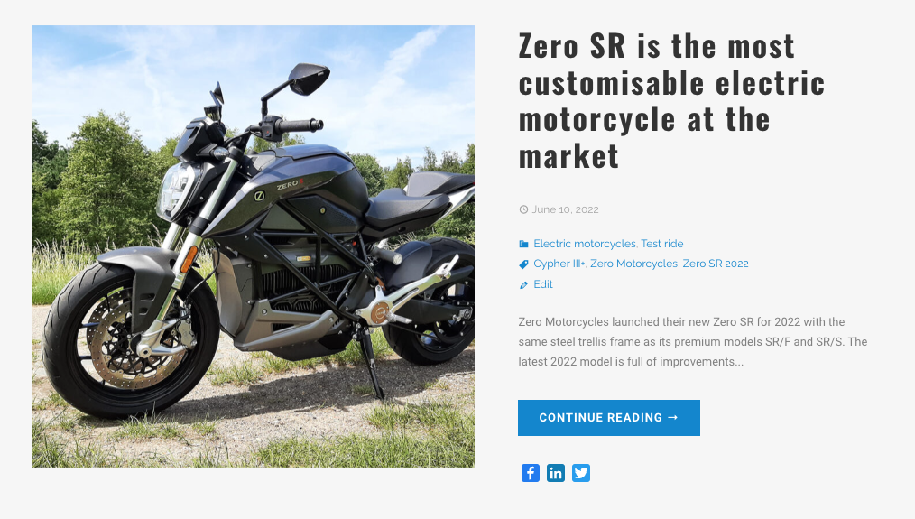 Test review article - THE PACK - Electric Motorcycle News