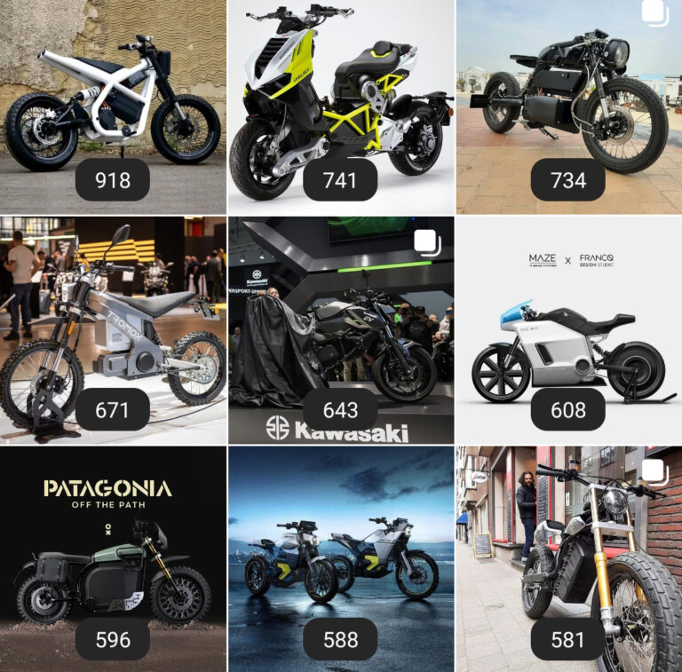 THE PACK Top 9 Instagram most liked - Electric Motorcycle News