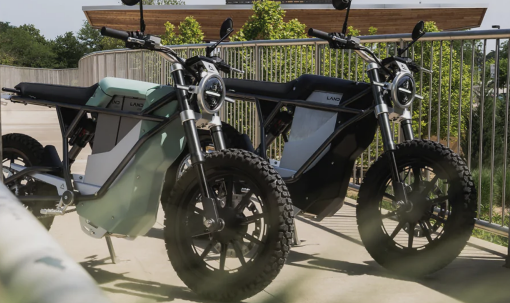 LAND Moto District Scrambler arrives in an off road ready version and a street legal variant thepack.news THE PACK Electric motorcycle news