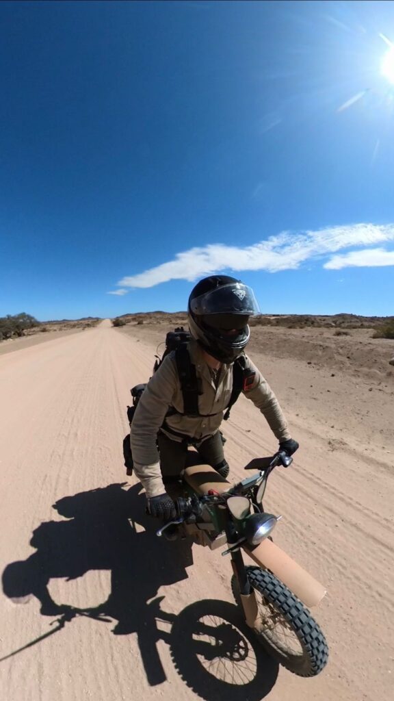 Sinje Gottwald is crossing the African continent on a KALK AP - THE PACK - Electric Motorcycle News