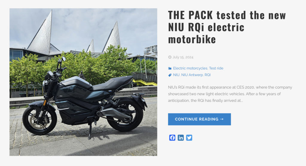 THE PACK electric motorcycle marketing