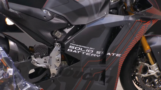 View of Ducati unveils solid-state powered electric motorbike at IAA Munich ...