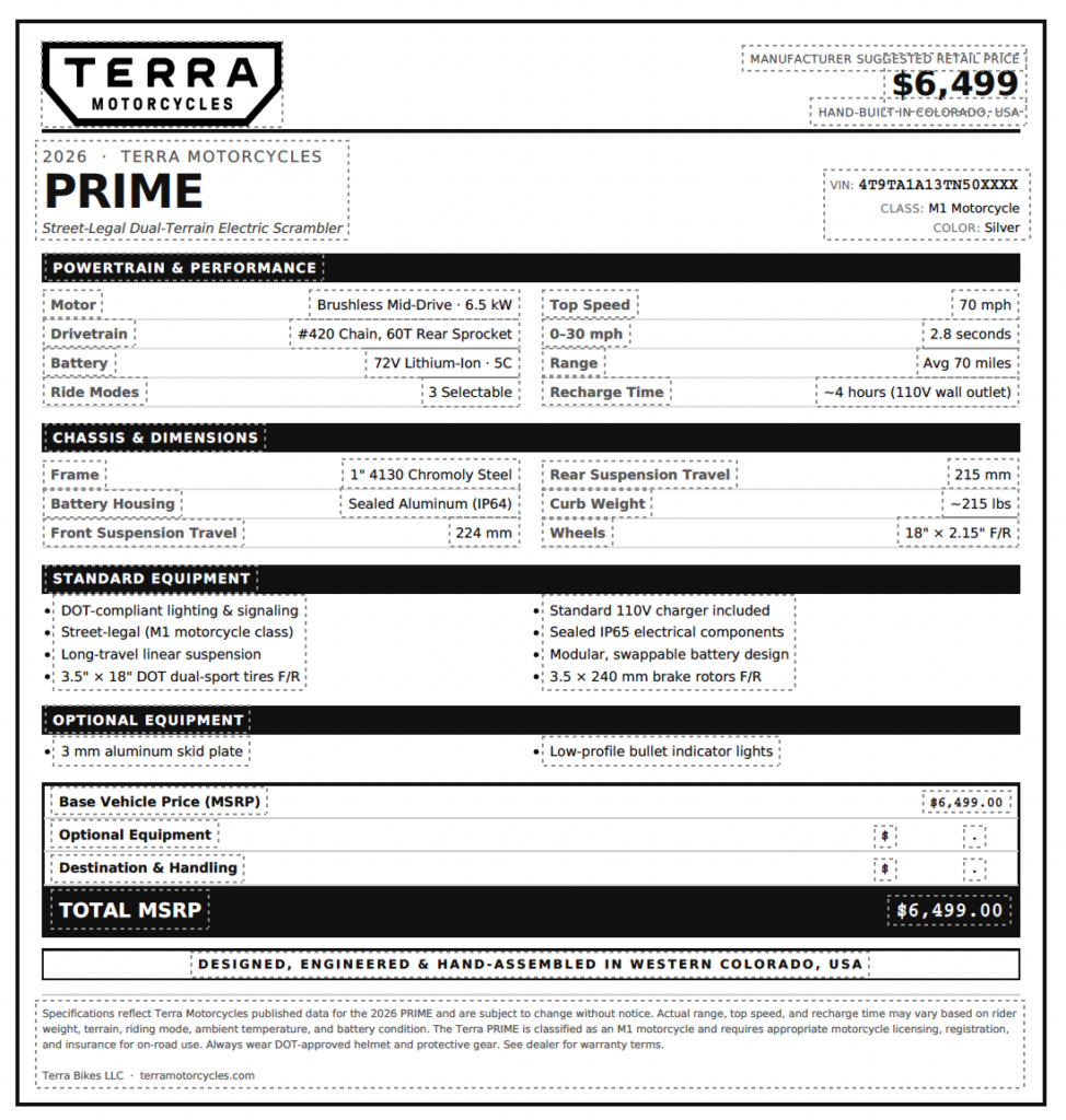 Terra Motorcycles - THE PACK - Electric Motorcycle News